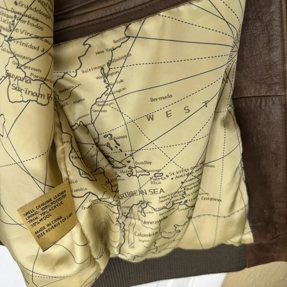 Jos. A. Bank Brown Leather Bomber Jacket